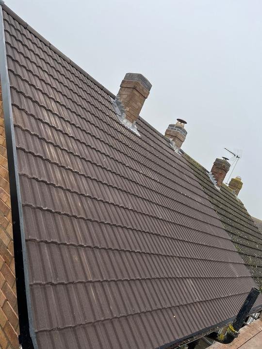 The finished tiled roof