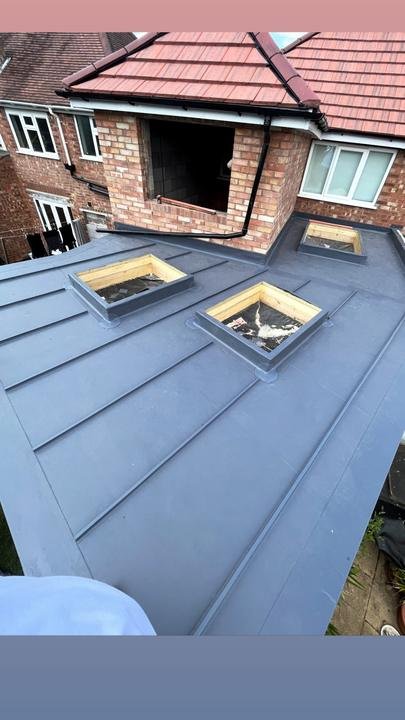 Flat roof two rooflights