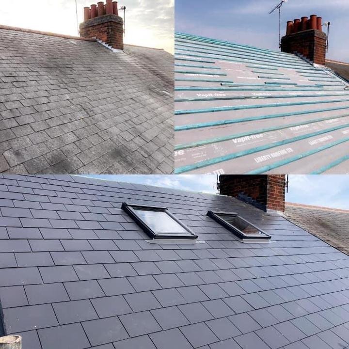Slate roof rooflights